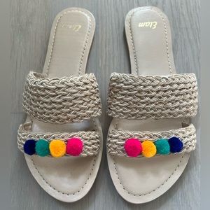 Etam Woman's Straw Flat Sandals 7.5